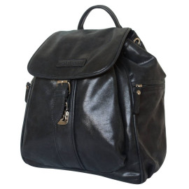 Женский кожаный рюкзак Aventino black 